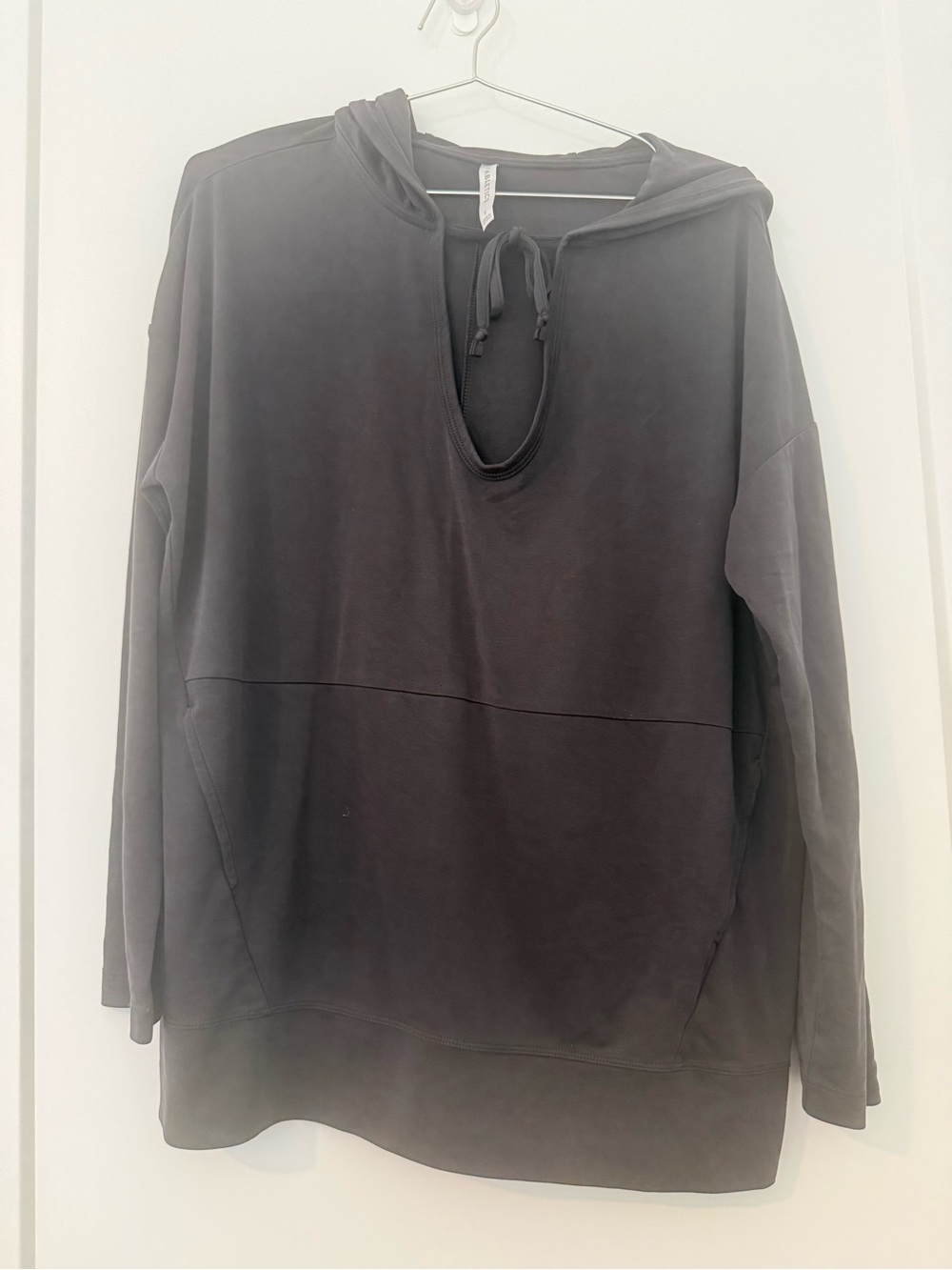 Fabletics Black Hooded Tunic with Keyhole Neck